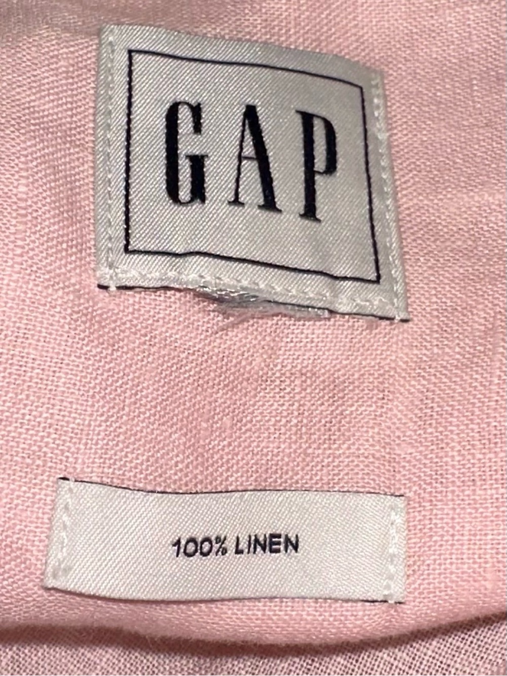 GAP Light Pink 100% Linen Button-Down Shirt - Picture 5 of 7